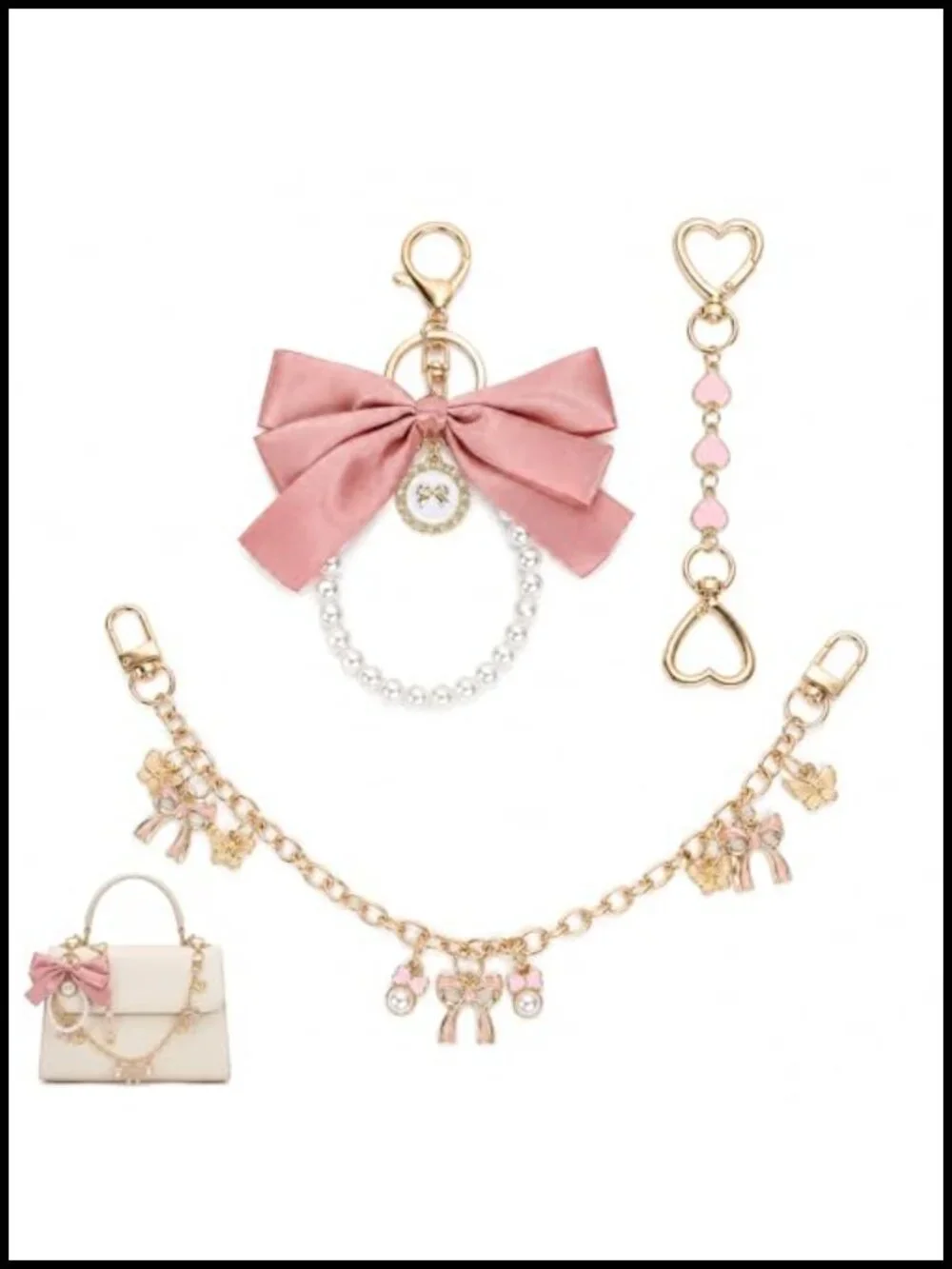 Bag Charm Chain Set - 3 Pcs Purse Chains with Replacement Extender Chain